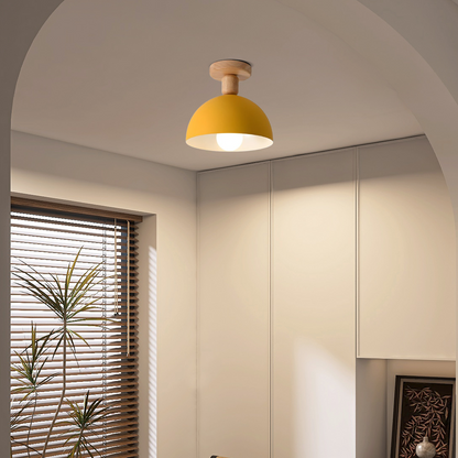 Modern Yellow Dome  Ceiling Light for Bedroom