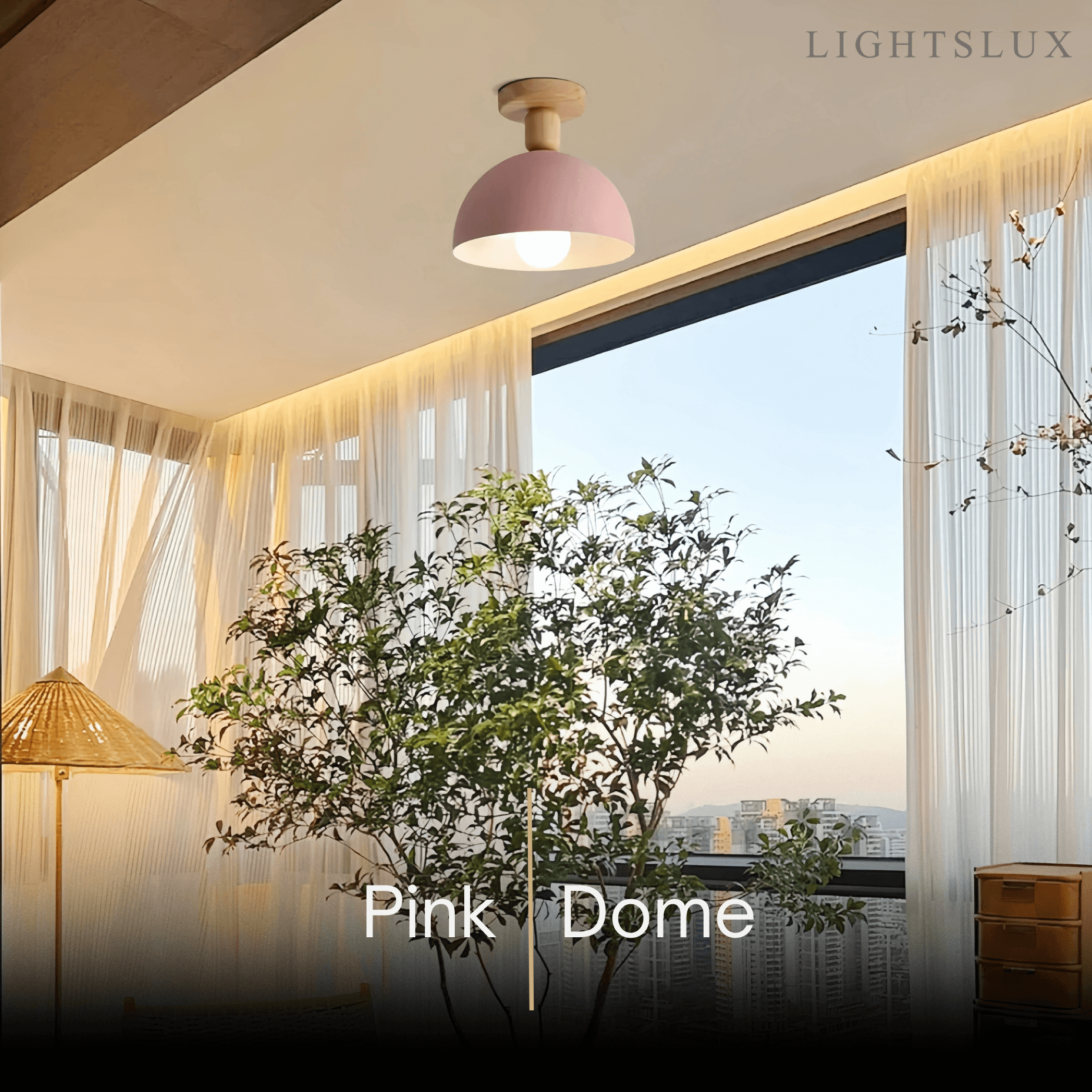 Morandia Modern Dome/Bowl Ceiling Light – 5 Color Metal/Wood for Corridor