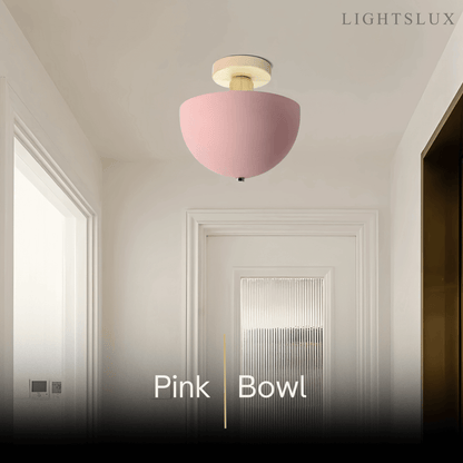 Morandia Modern Dome/Bowl Ceiling Light – 5 Color Metal/Wood for Corridor