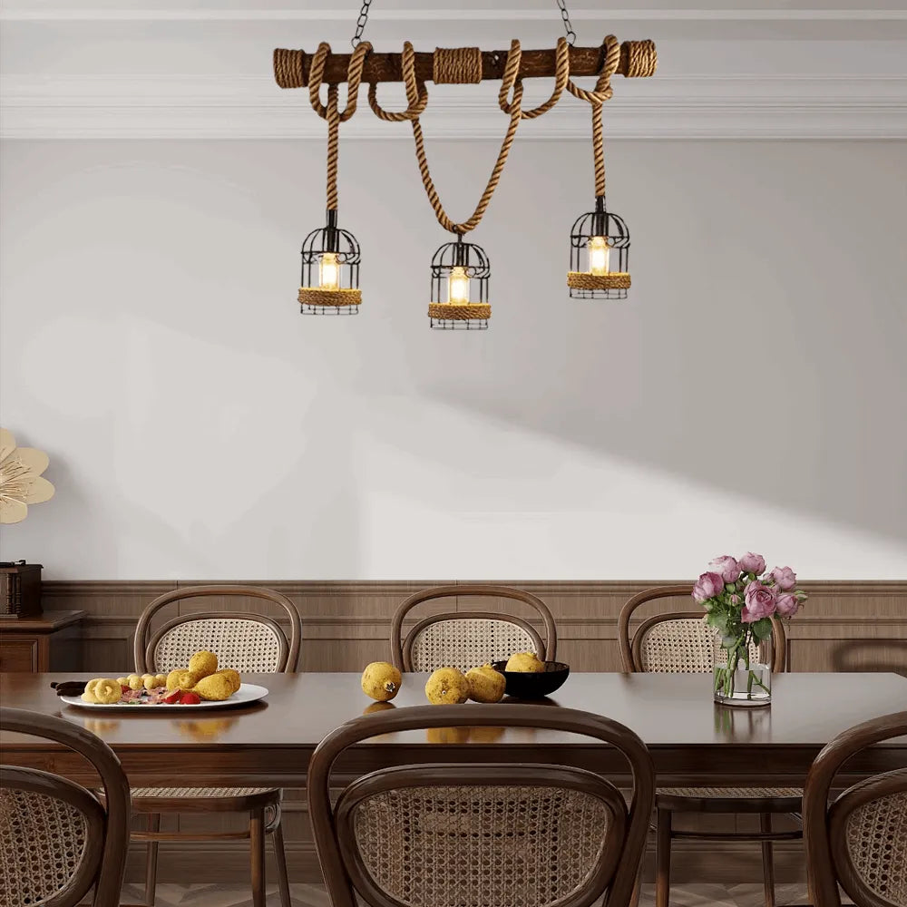 Vintage 3-Light Pendant Lamp for Dining Room