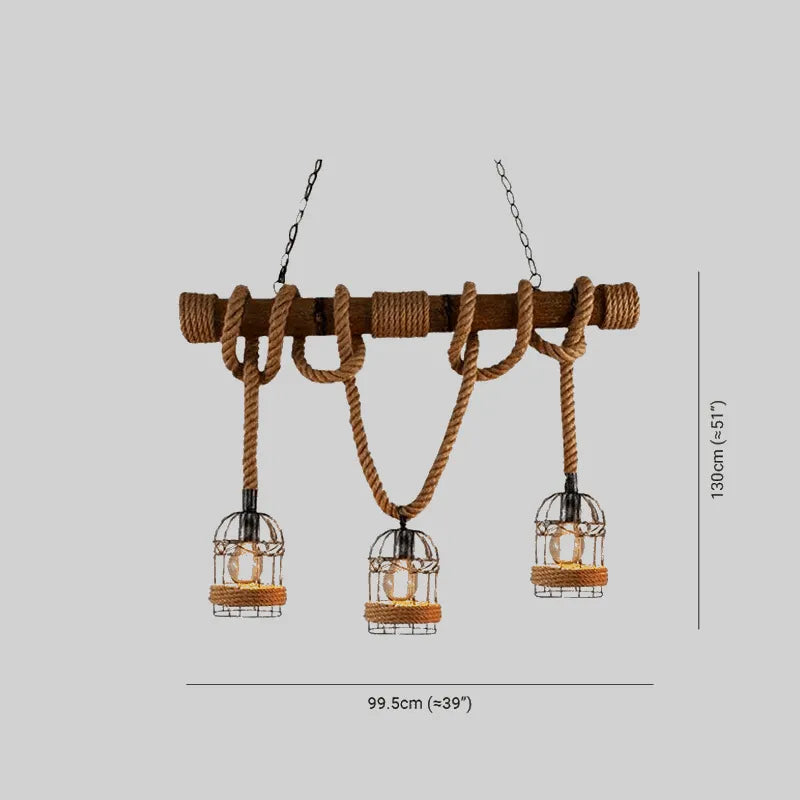 Vintage 3-Light Pendant Lamp Dimension
