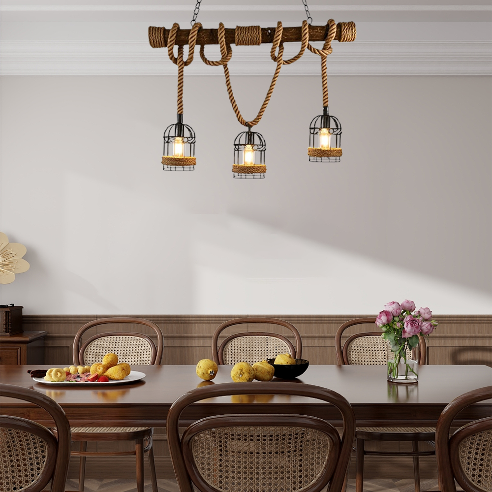 Vintage 3 Heads Pendant Light for Dining  Room