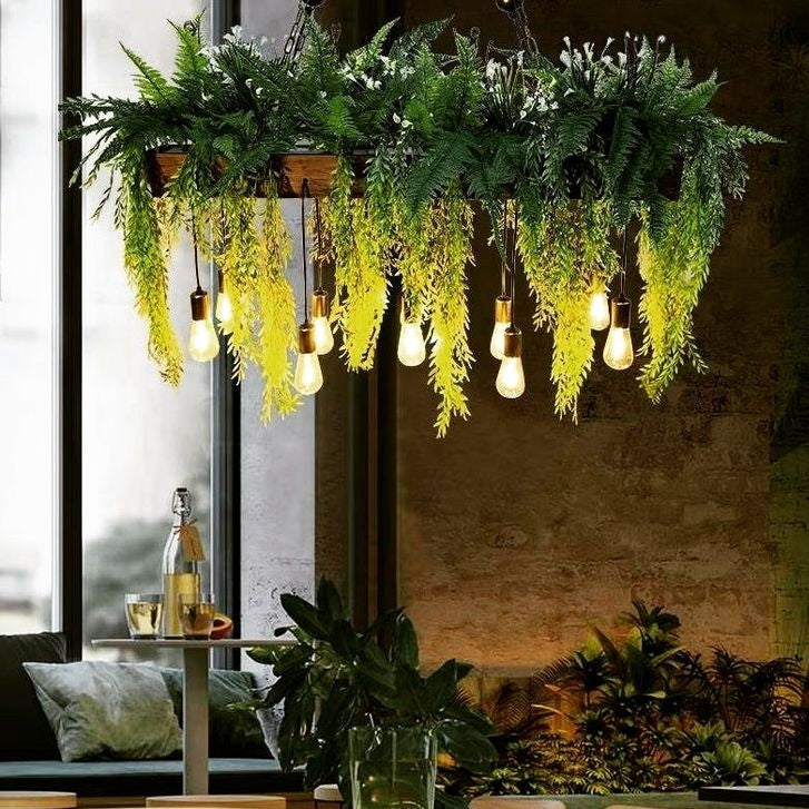 Natural Rectangular Pendant Light  for Bar