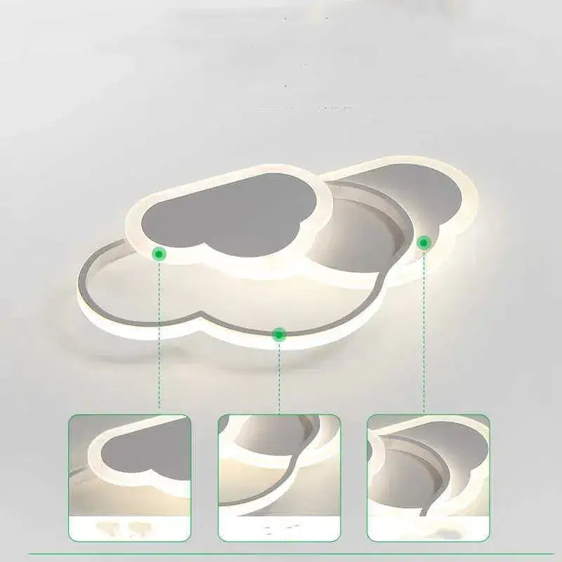 Vivara Modern LED Dimmable Star Ceiling Light – Designer White/Pink Kids Room