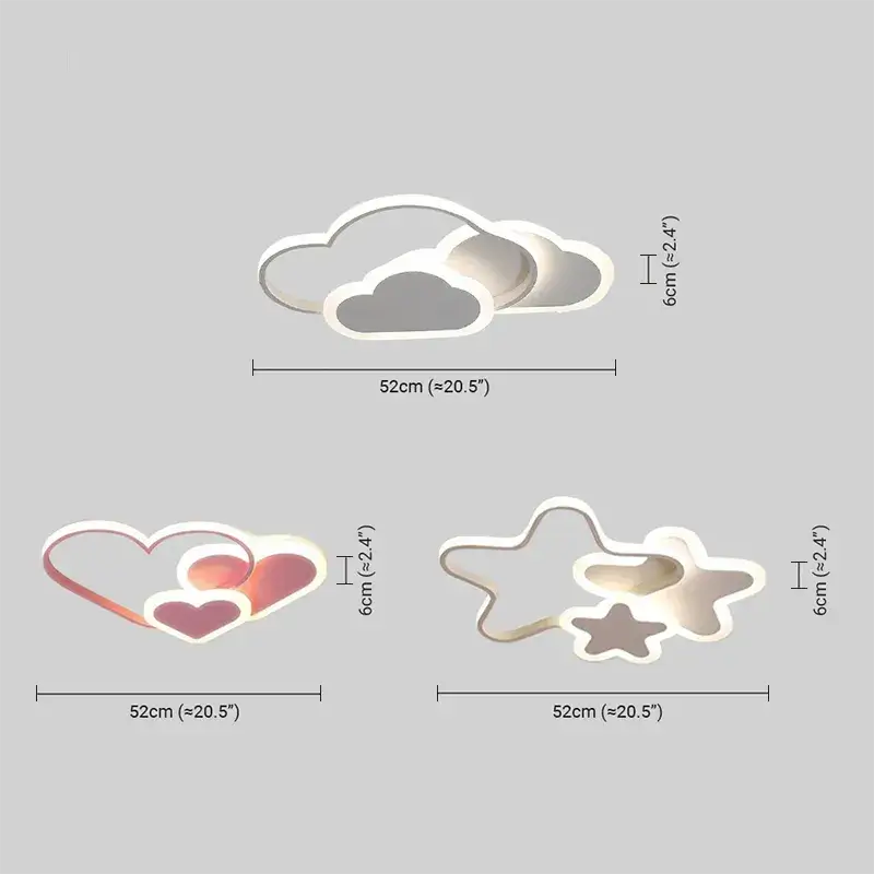 Vivara Modern LED Dimmable Star Ceiling Light – Designer White/Pink Kids Room