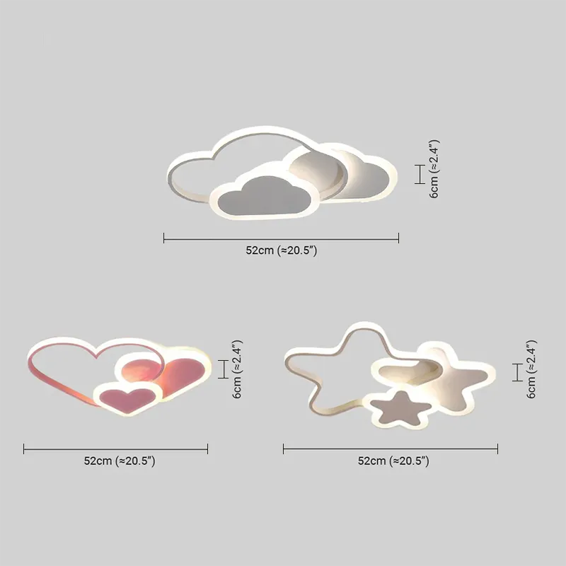 Modern LED Dimmable Ceiling Light Dimension