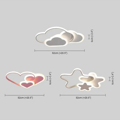 Modern LED Dimmable Ceiling Light Dimension