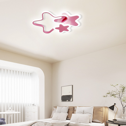 Modern Pink Star LED Ceiling Light for Bedroom