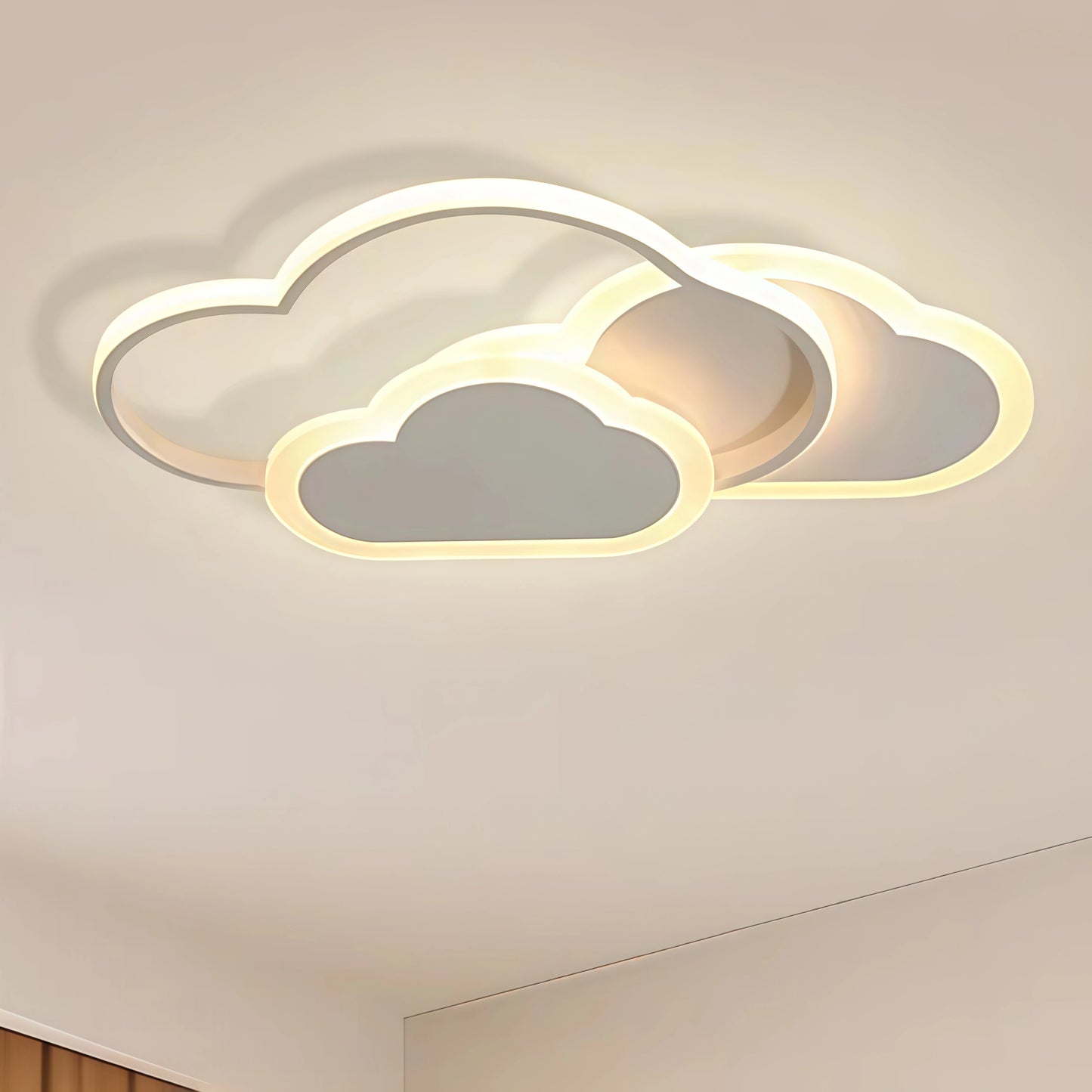 Vivara Modern LED Dimmable Star Ceiling Light – Designer White/Pink Kids Room