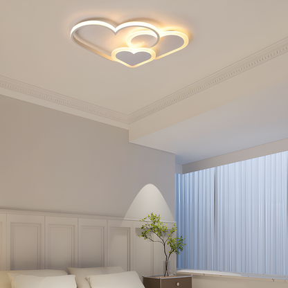 Modern White Heart LED Ceiling Light for Bedroom