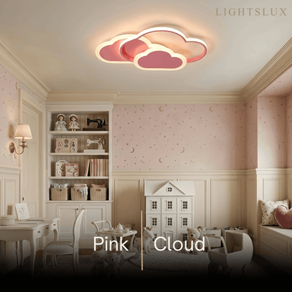 Vivara Modern LED Dimmable Star Ceiling Light – Designer White/Pink Kids Room