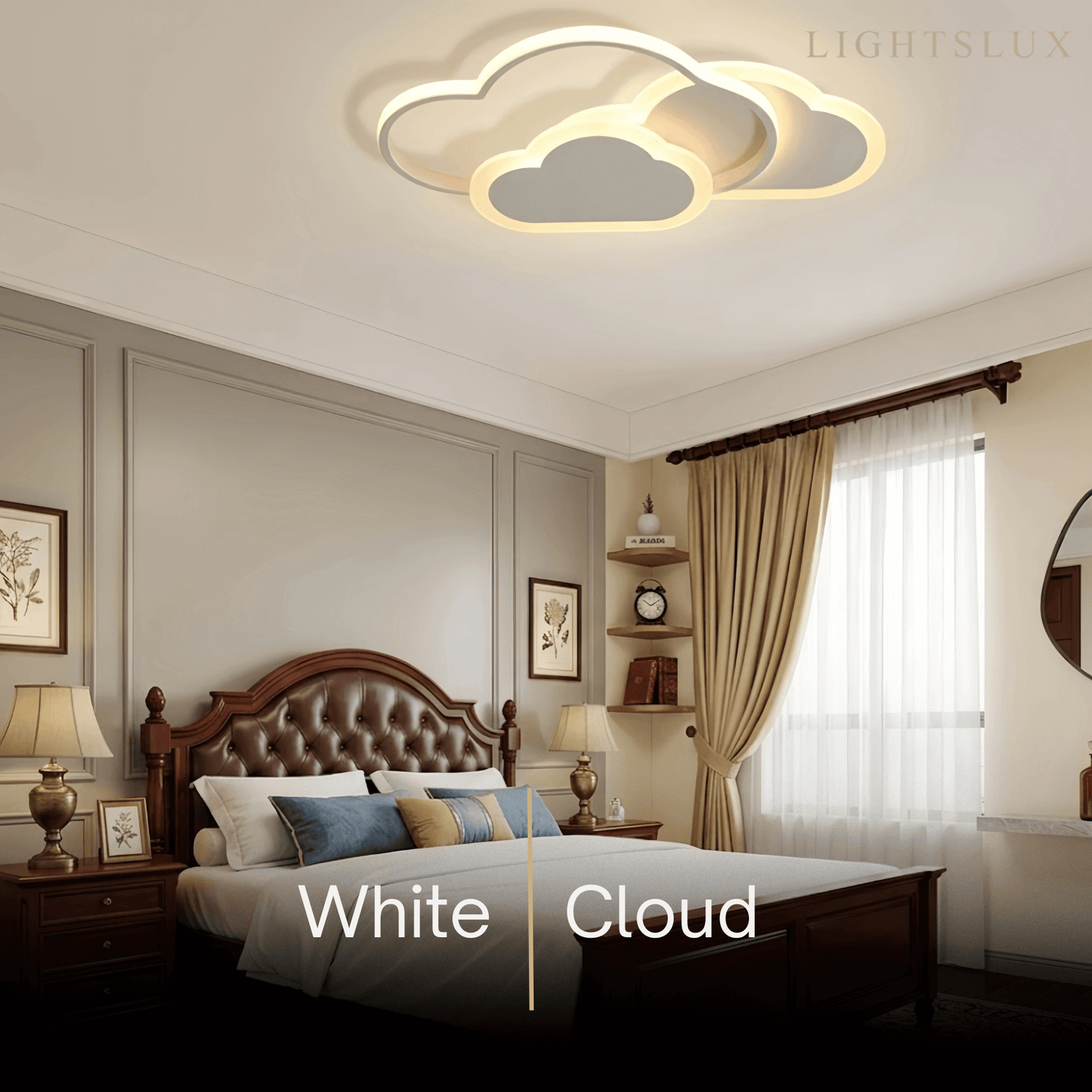 Vivara Modern LED Dimmable Star Ceiling Light – Designer White/Pink Kids Room