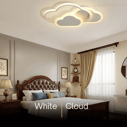 Vivara Modern LED Dimmable Star Ceiling Light – Designer White/Pink Kids Room