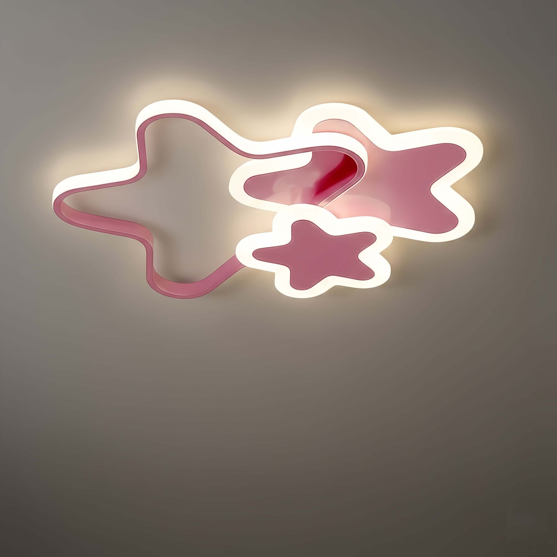 Vivara Modern LED Dimmable Star Ceiling Light – Designer White/Pink Kids Room