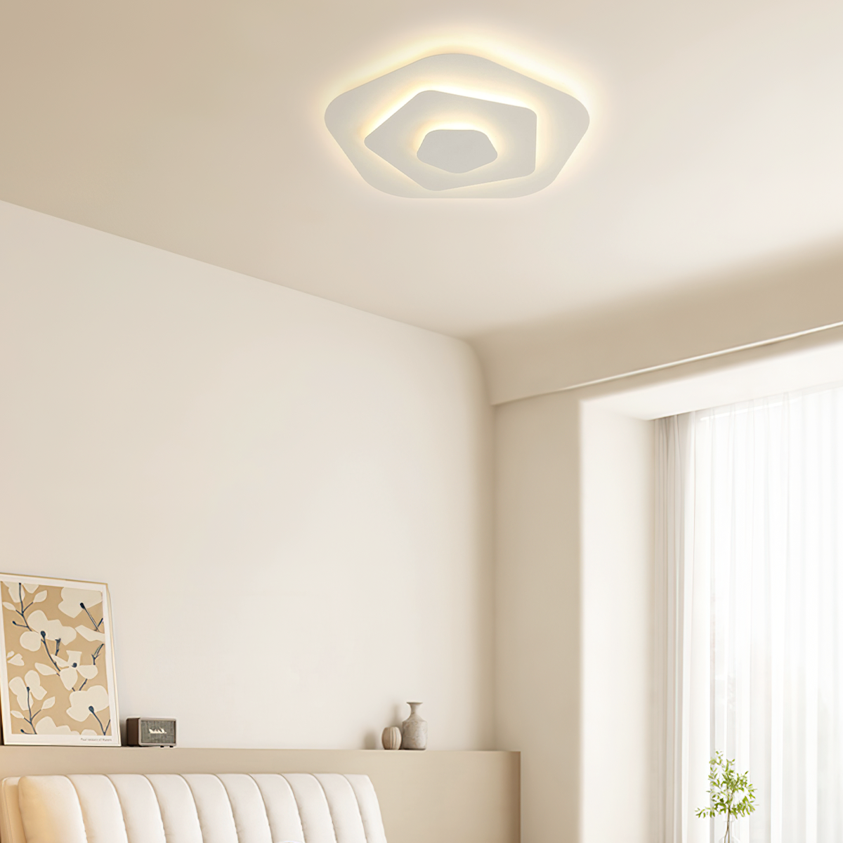 Modern Art - shaped LED Ceiling Light with Dimmable for Living Room