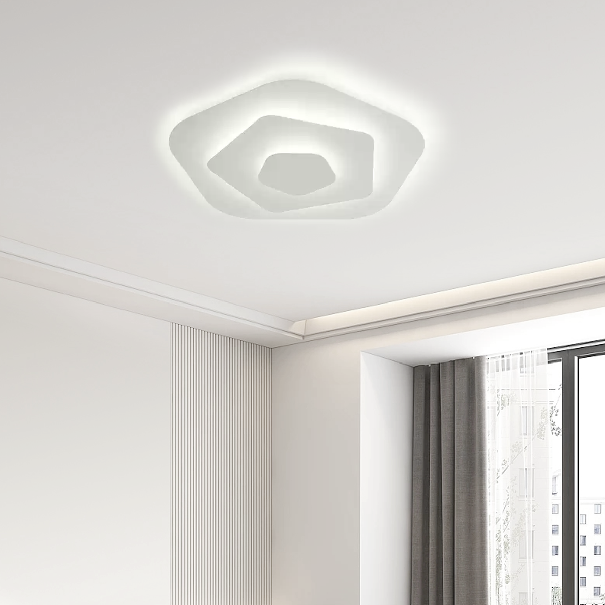 Modern Art - shaped LED Ceiling Light with White Light for Bedroom