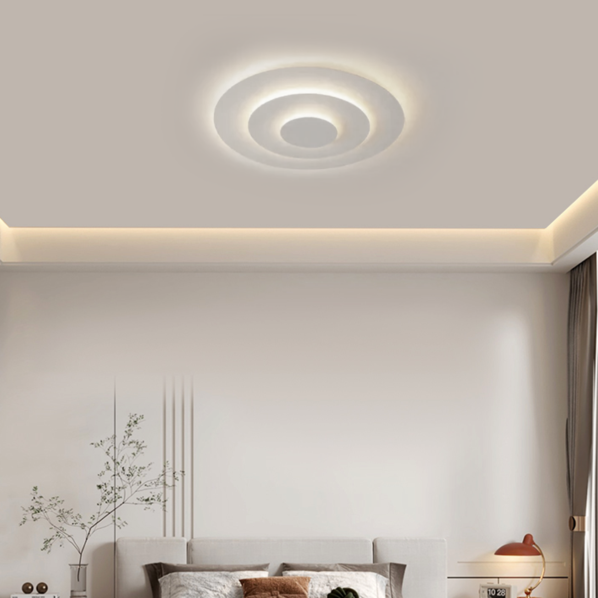 Modern Circular - shaped LED Ceiling Light with White Light in Bedroom