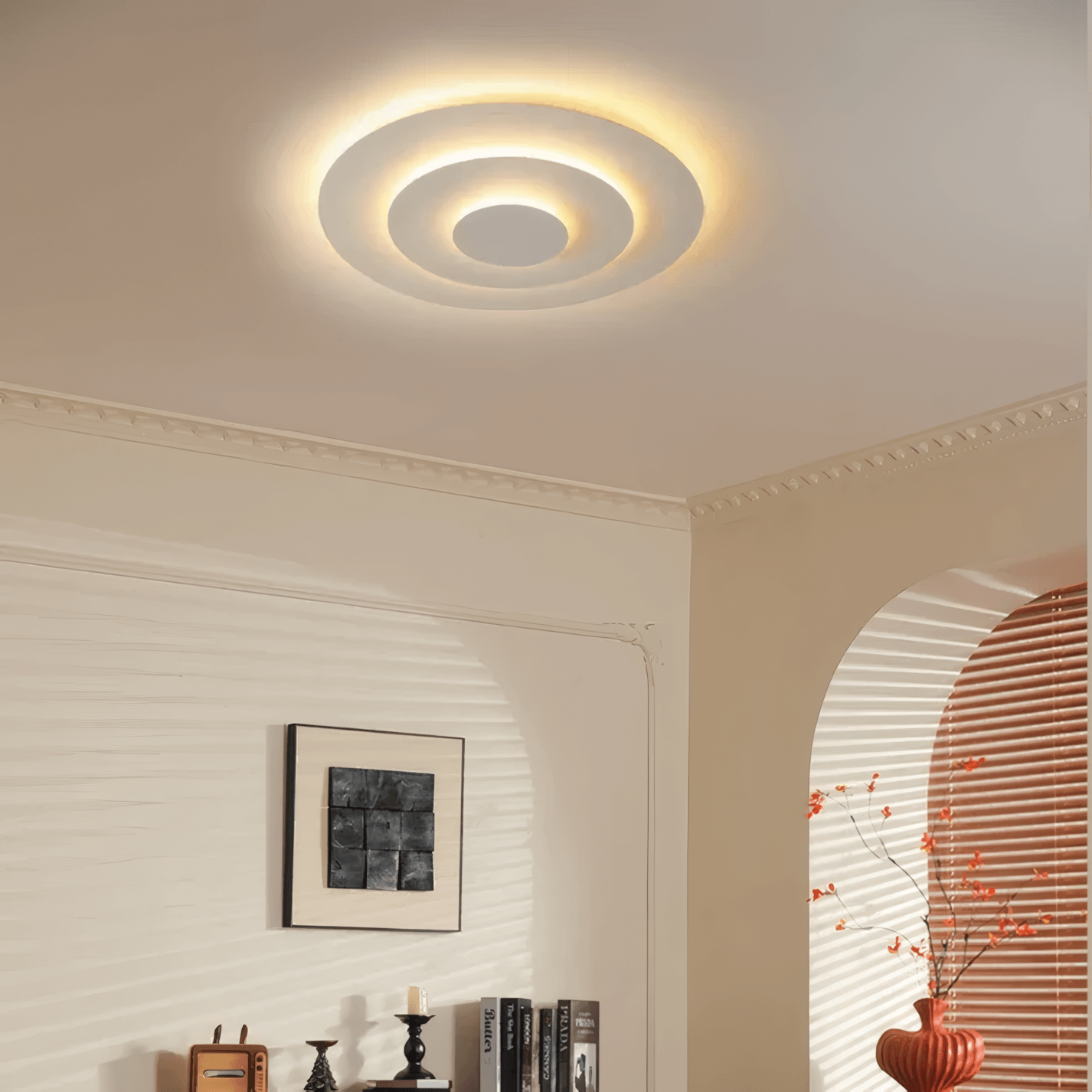 Modern Circular - shaped LED Ceiling Light with Warm Light in Living Room