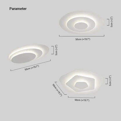 Modern White Flush Mount Ceiling Light  Dimension