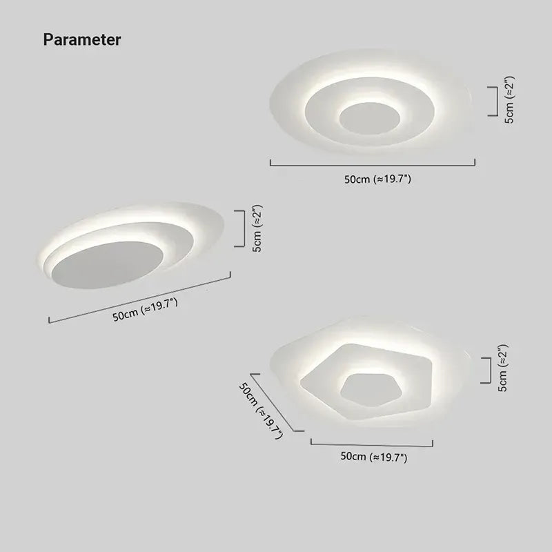 Nordic Circular Flush Mount Ceiling Light Dimension