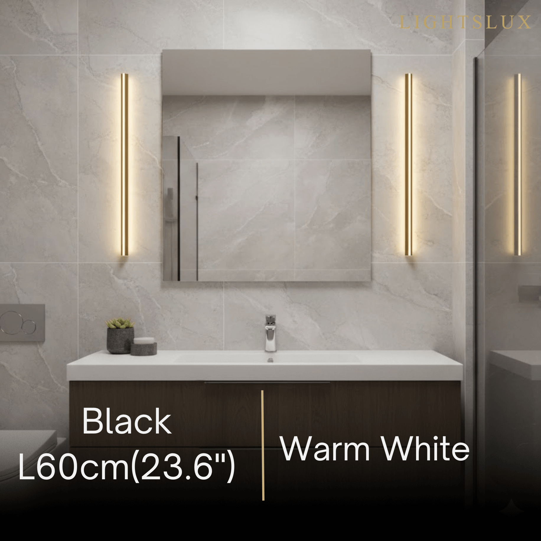 Arcato Minimalist Linear LED Wall Lamp – Black/Gold for Bedroom/Living Room