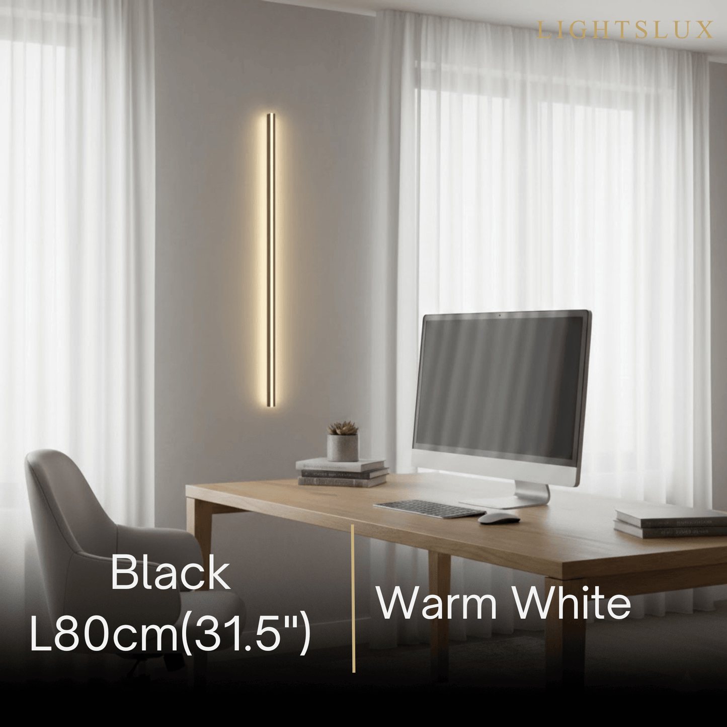 Arcato Minimalist Linear LED Wall Lamp – Black/Gold for Bedroom/Living Room