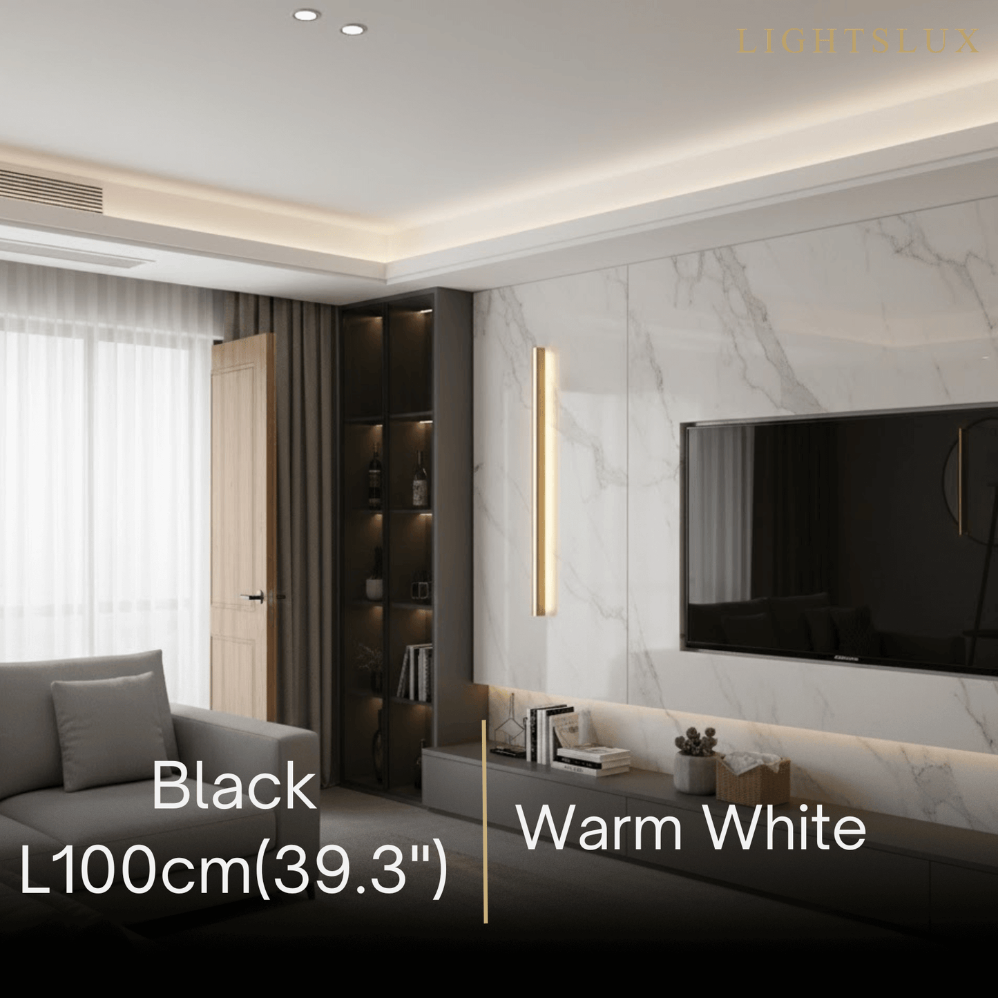 Arcato Minimalist Linear LED Wall Lamp – Black/Gold for Bedroom/Living Room