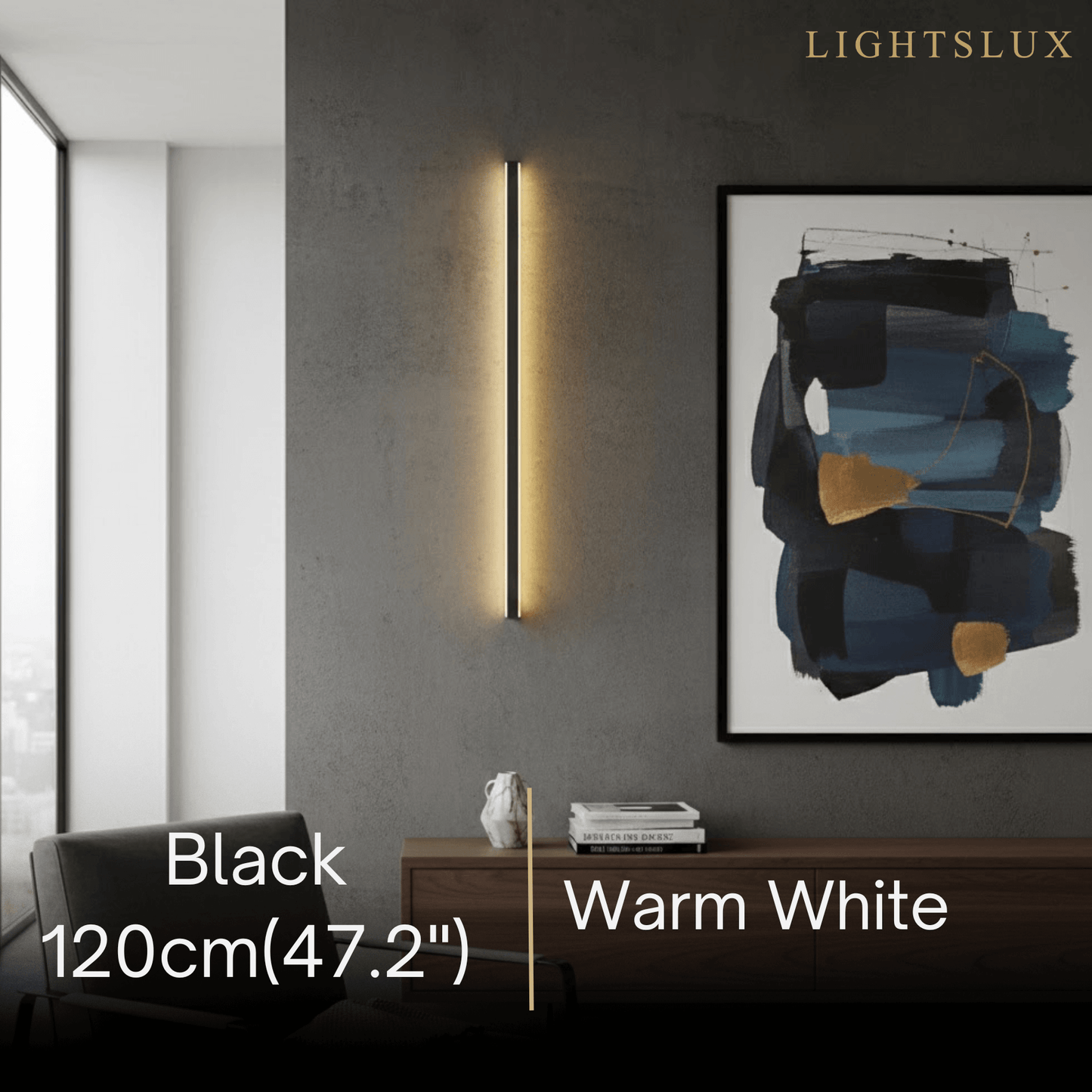 Arcato Minimalist Linear LED Wall Lamp – Black/Gold for Bedroom/Living Room