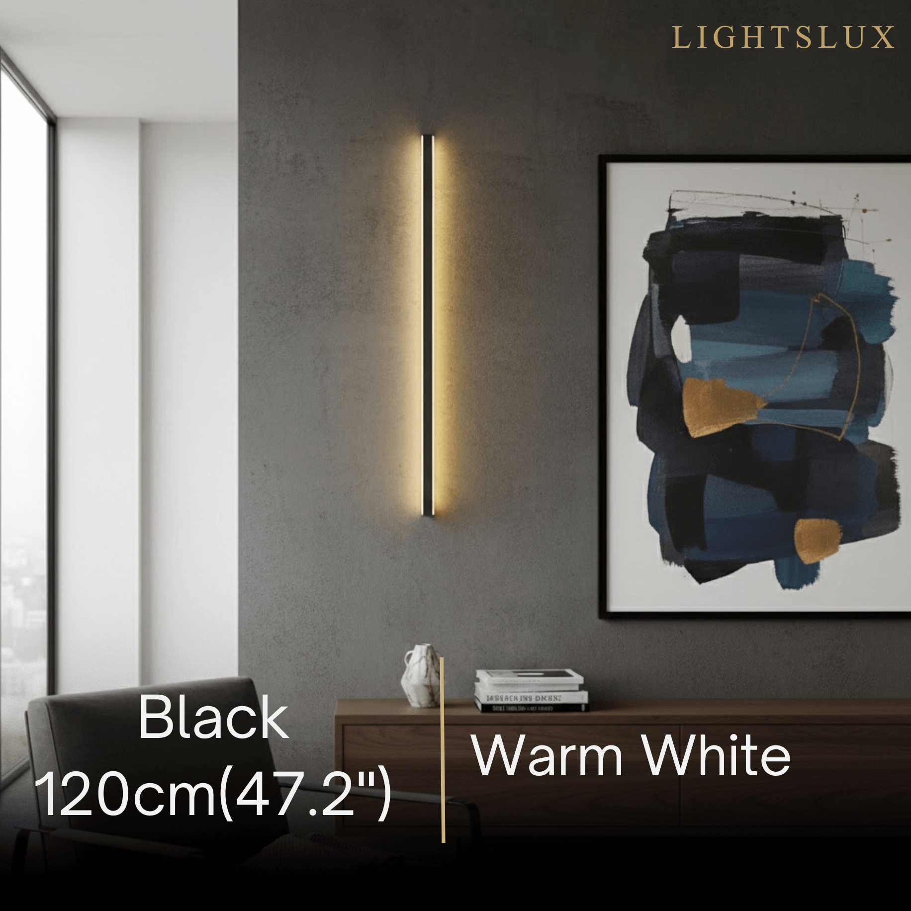 Arcato Minimalist Linear LED Wall Lamp – Black/Gold for Bedroom/Living Room