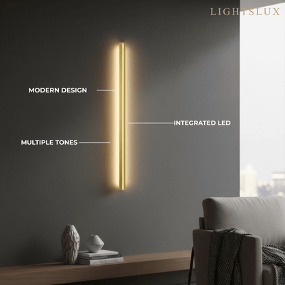 Arcato Minimalist Linear LED Wall Lamp – Black/Gold for Bedroom/Living Room