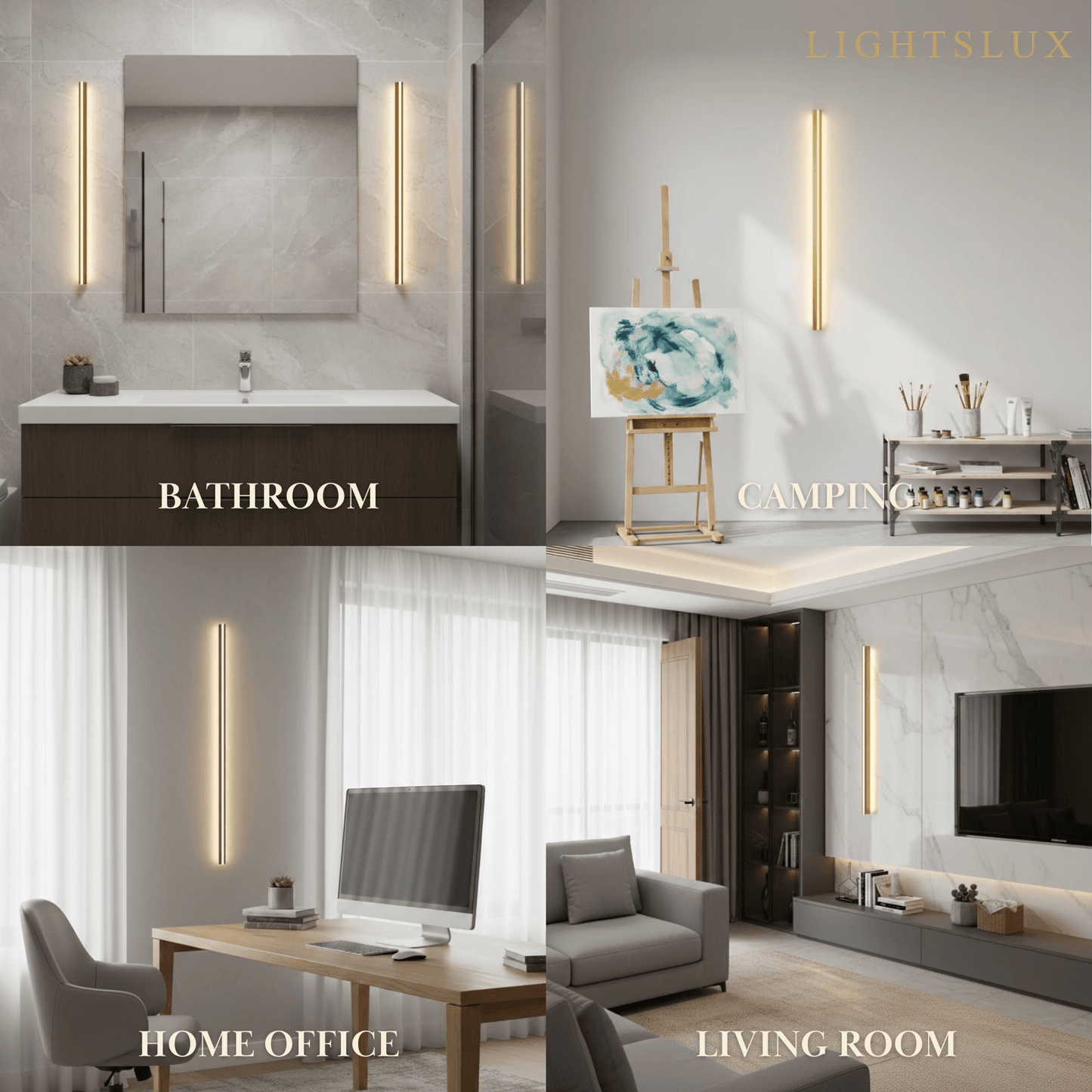 Arcato Minimalist Linear LED Wall Lamp – Black/Gold for Bedroom/Living Room