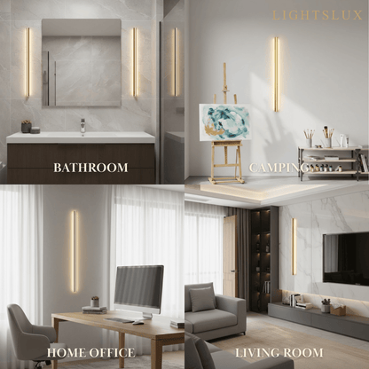 Arcato Minimalist Linear LED Wall Lamp – Black/Gold for Bedroom/Living Room