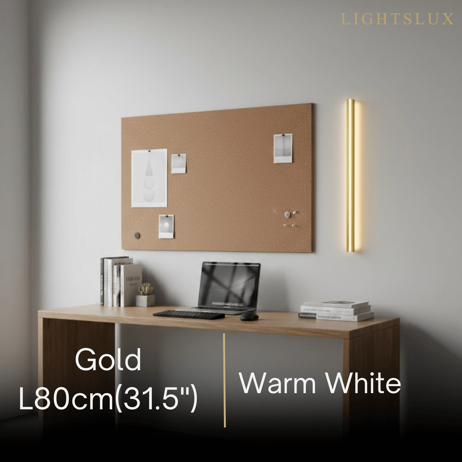 Arcato Minimalist Linear LED Wall Lamp – Black/Gold for Bedroom/Living Room