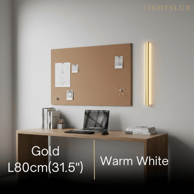 Arcato Minimalist Linear LED Wall Lamp – Black/Gold for Bedroom/Living Room