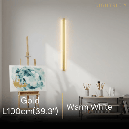 Arcato Minimalist Linear LED Wall Lamp – Black/Gold for Bedroom/Living Room