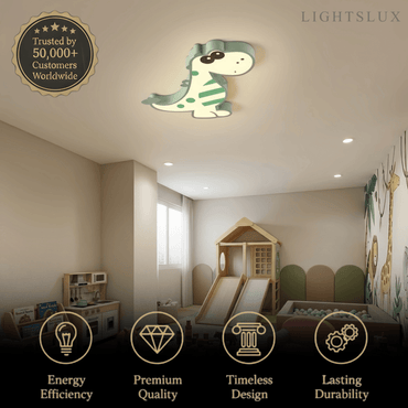 Vivara Modern Dimmable Ceiling Light - Cute Dragon Design for Children's Room