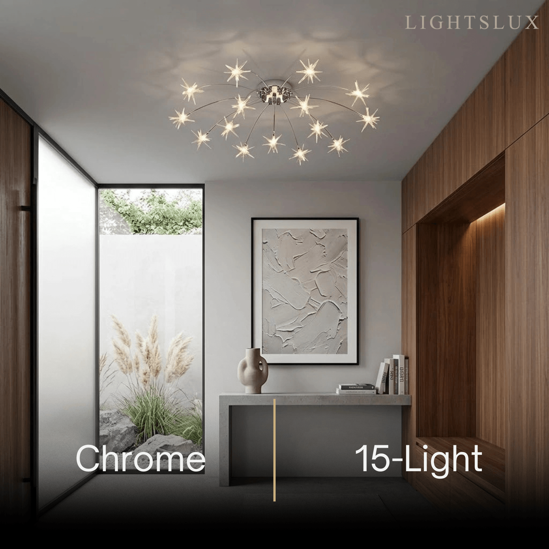 Nebula Art Deco Ceiling Light - Gold/Black/Chrome Metal Fixture for Bedroom