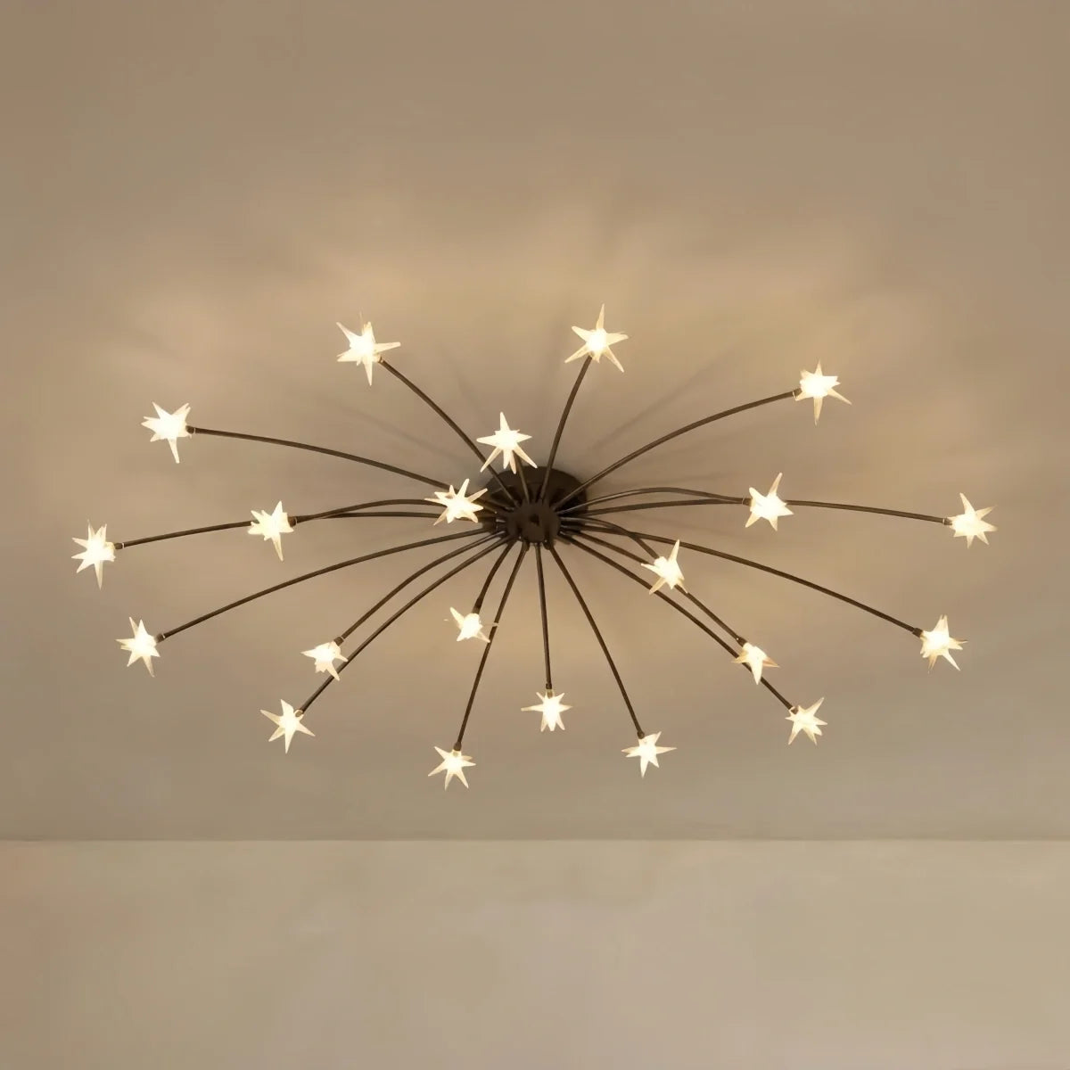Nebula Art Deco Ceiling Light - Gold/Black/Chrome Metal Fixture for Bedroom