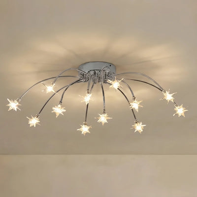 Nebula Art Deco Ceiling Light - Gold/Black/Chrome Metal Fixture for Bedroom