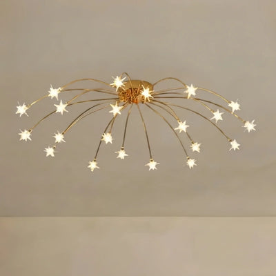 Nebula Art Deco Ceiling Light - Gold/Black/Chrome Metal Fixture for Bedroom