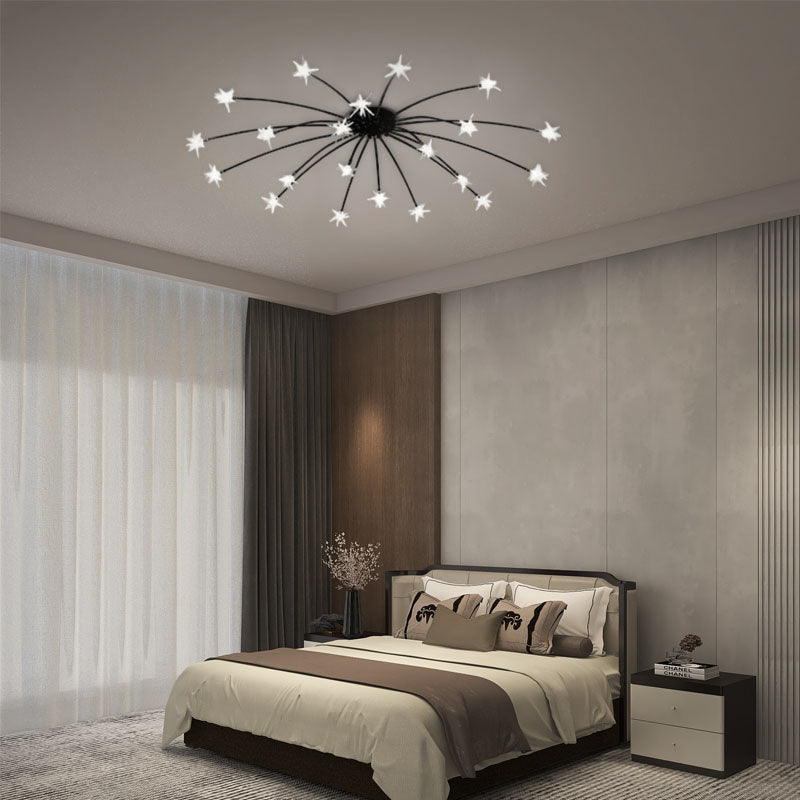 Art Deco Black 28-Head Ceiling Light for Bedroom