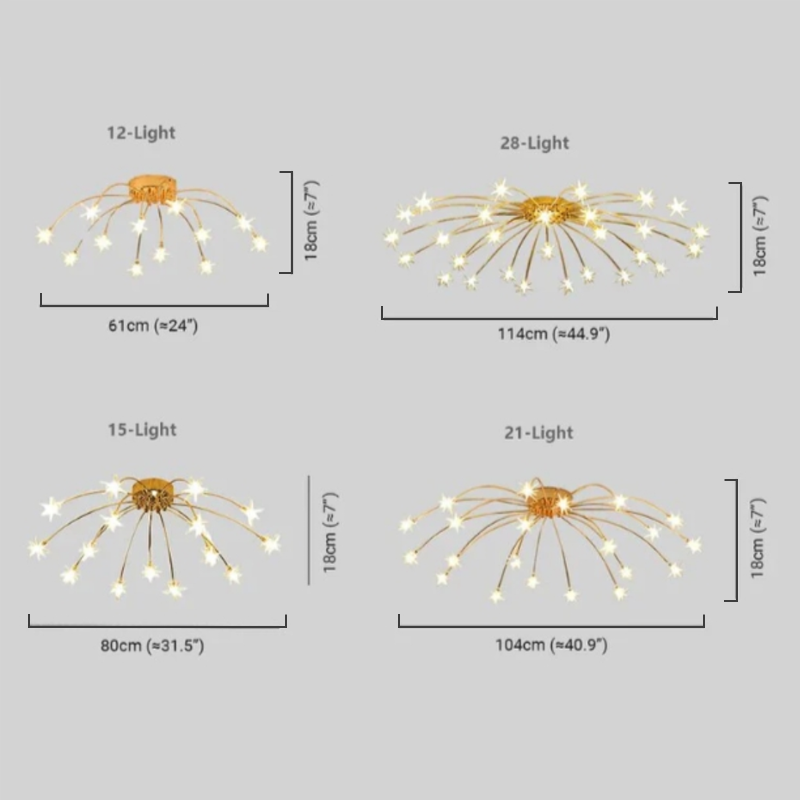 Art Deco Ceiling Light Dimension