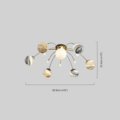 Art Deco Planet Ceiling Light Dimension
