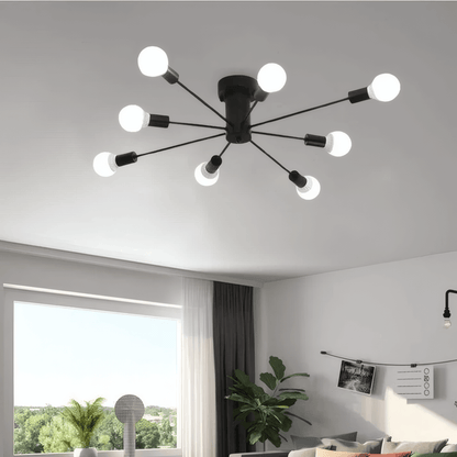 Modern Metal/Glass Black Ceiling Light for Bedroom 