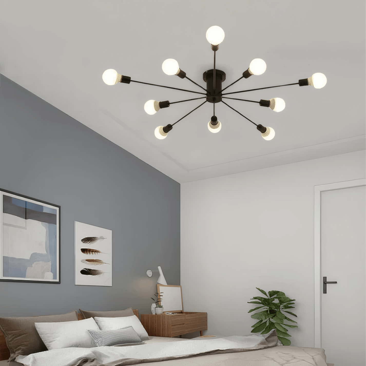 Modern Metal/Glass Ceiling Light 