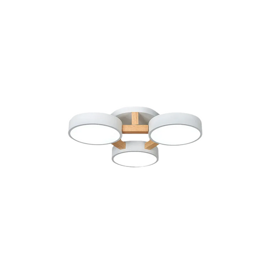 Arcato Modern Round Ceiling Light – 3-Color Fixture with Three Heads Bedroom