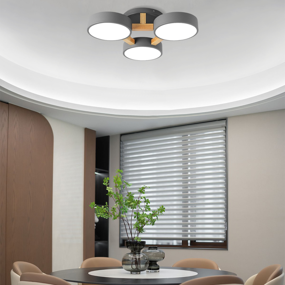 Minimalist Round Gray Ceiling Light for Dining Room
