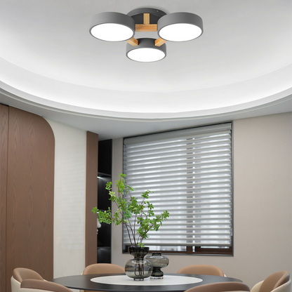 Minimalist Round Gray Ceiling Light for Dining Room