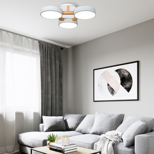 Minimalist Round White Ceiling Light for Living Room