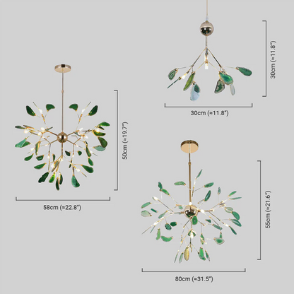 Art Deco Agate Chandelier Dimension